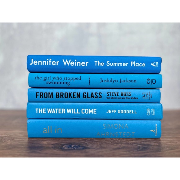 Bright Light Blue Decorative Real Book Set For Home Decor, Styling, Staging - Picture 1 of 11